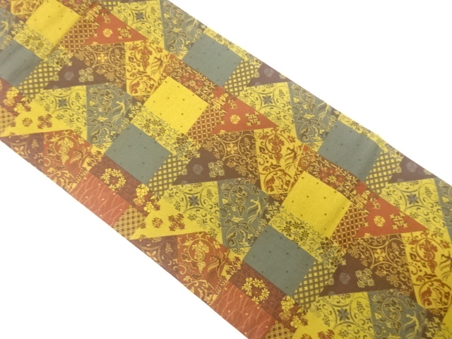 切り嵌め風花鳥模様織出し名古屋帯